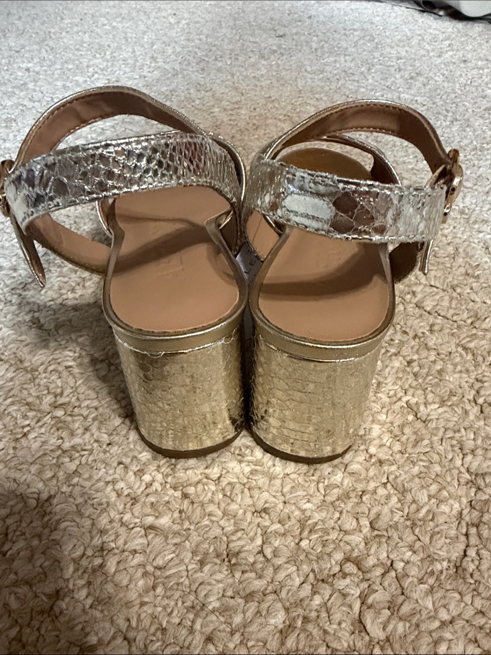 AEROSOLES Metallic Gold Crisscross Slingback Sandals - Picture 4 of 7